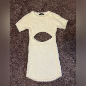 Fuzzy cut out dress